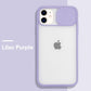 Modische iPhone Hülle durchsichtige in farbigen Rändern mit Kameraschutz in lila