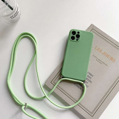 Crossbody iPhone Hülle mit Seil in Farben in hellgrün