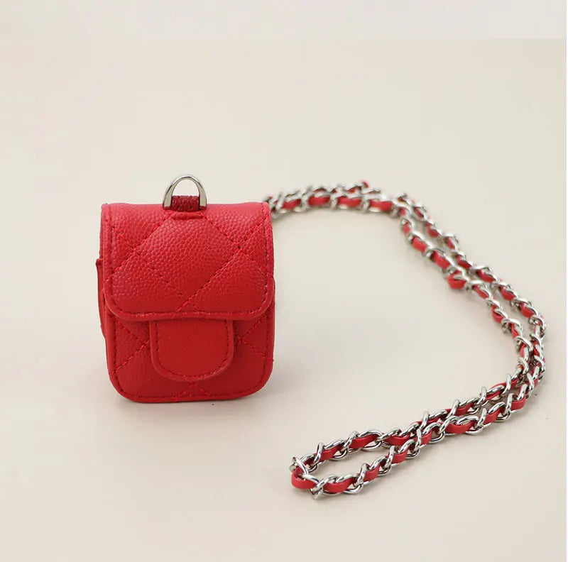 Crossbody AirPods Hülle im Handtaschen Design aus Leder mit Kette