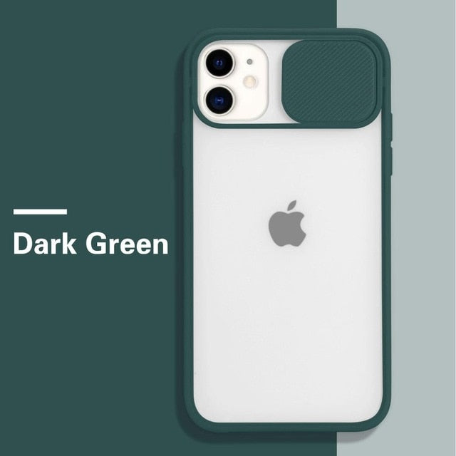 Modische iPhone Hülle durchsichtige in farbigen Rändern mit Kameraschutz in grün