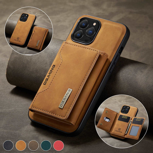 Elegante iPhone Hülle aus Leder mit abnehmbarer magnetischer Brieftasche
