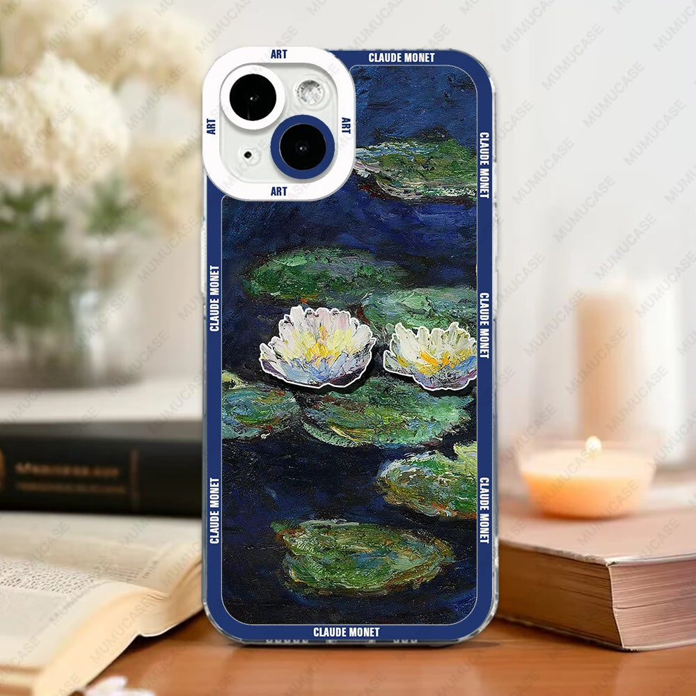 Kunst iPhone Hülle Claude Monet Kunstwerke in dunkelblau