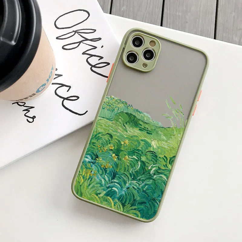 iPhone Kunst Hülle Van Gogh Ölgemälde in hellgrün