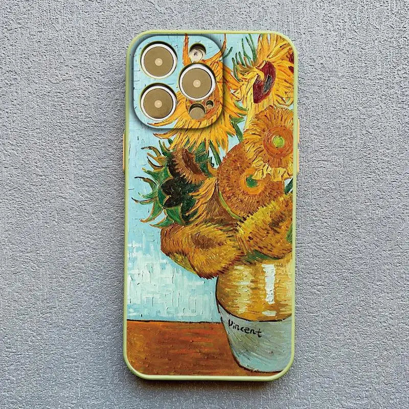 Kunst iPhone Hülle Retro Van Gogh Ölgemälde in türkis
