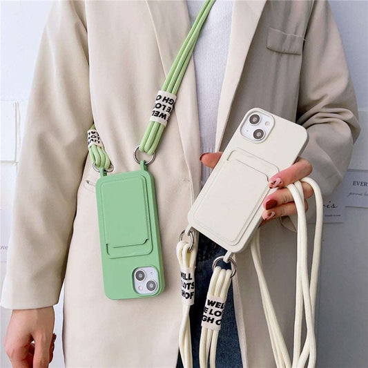 Crossbody iPhone Hülle mit abnehmbarem Seil und mit Kartenfach