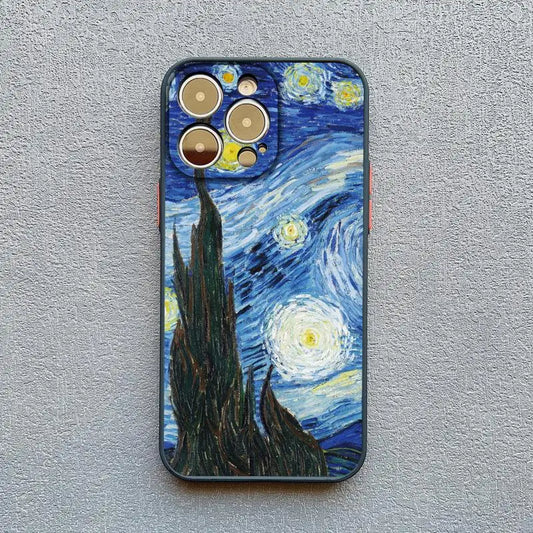 Kunst iPhone Hülle Retro Van Gogh Ölgemälde in blau