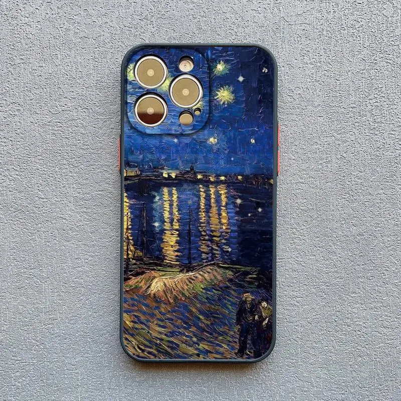 Kunst iPhone Hülle Retro Van Gogh Ölgemälde in blau