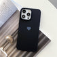 Modische iPhone Hülle mit Herzmuster in schwarz