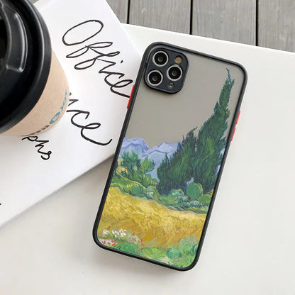 iPhone Kunst Hülle Van Gogh Ölgemälde in schwarz