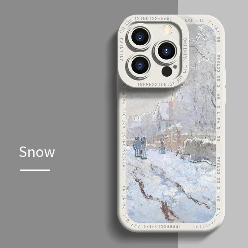 Kunst iPhone Hülle bekannte Kunstwerke Snow in Beige