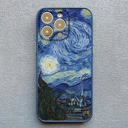 Kunst iPhone Hülle Retro Van Gogh Ölgemälde in blau
