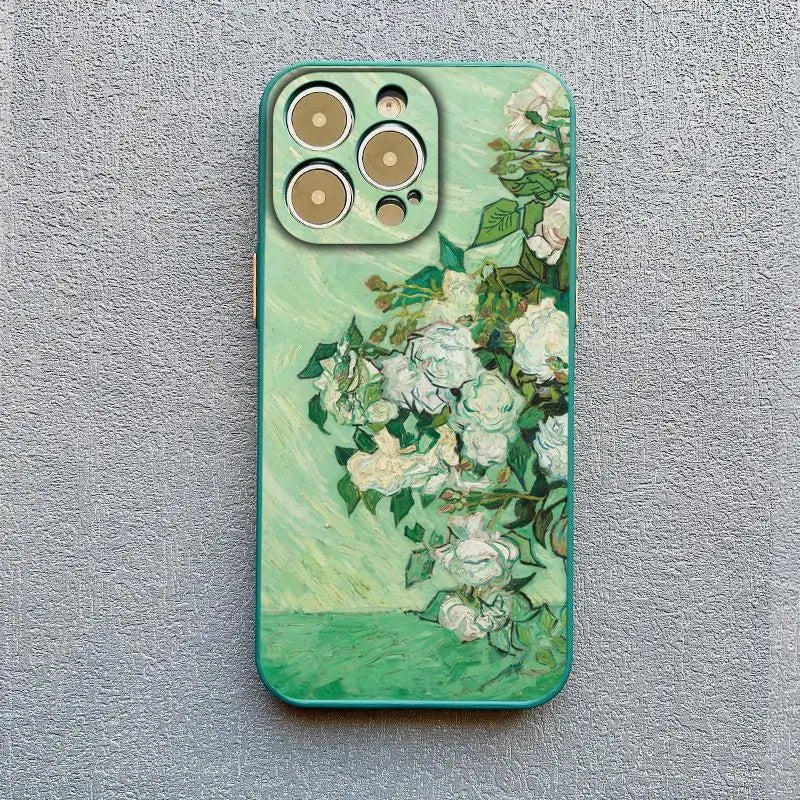 Kunst iPhone Hülle Retro Van Gogh Ölgemälde in hellgrün