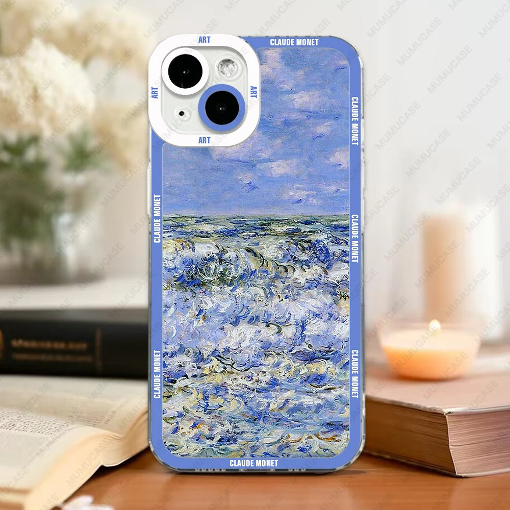 Kunst iPhone Hülle Claude Monet Kunstwerke in hellblau