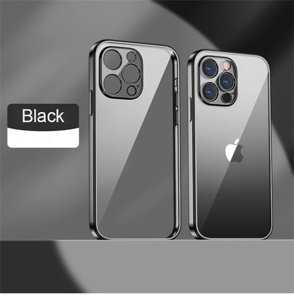 Modische iPhone Hülle Durchsichtig mit Farbiger Umrandung in schwarz