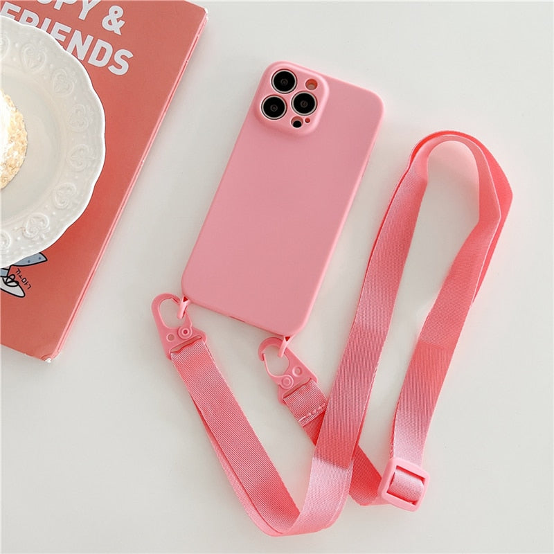 Crossbody iPhone Hülle mit abnehmbaren Band in pink