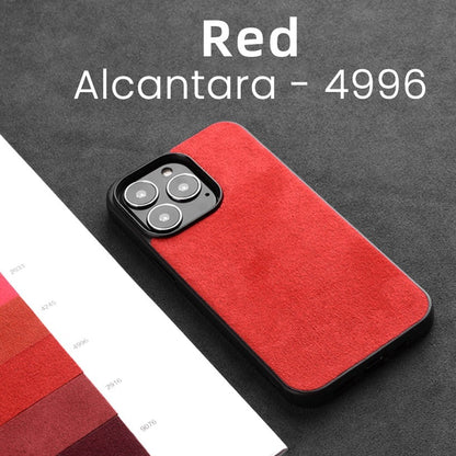 Luxus iPhone Hülle aus Italienischem Alcantara in rot