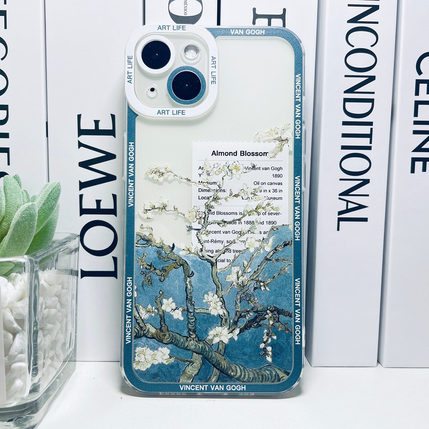 Kunst iPhone Hülle Van Gogh Ölgemälde in blau Almond Blossom