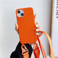 Crossbody iPhone Hülle mit abnehmbaren Band in orange