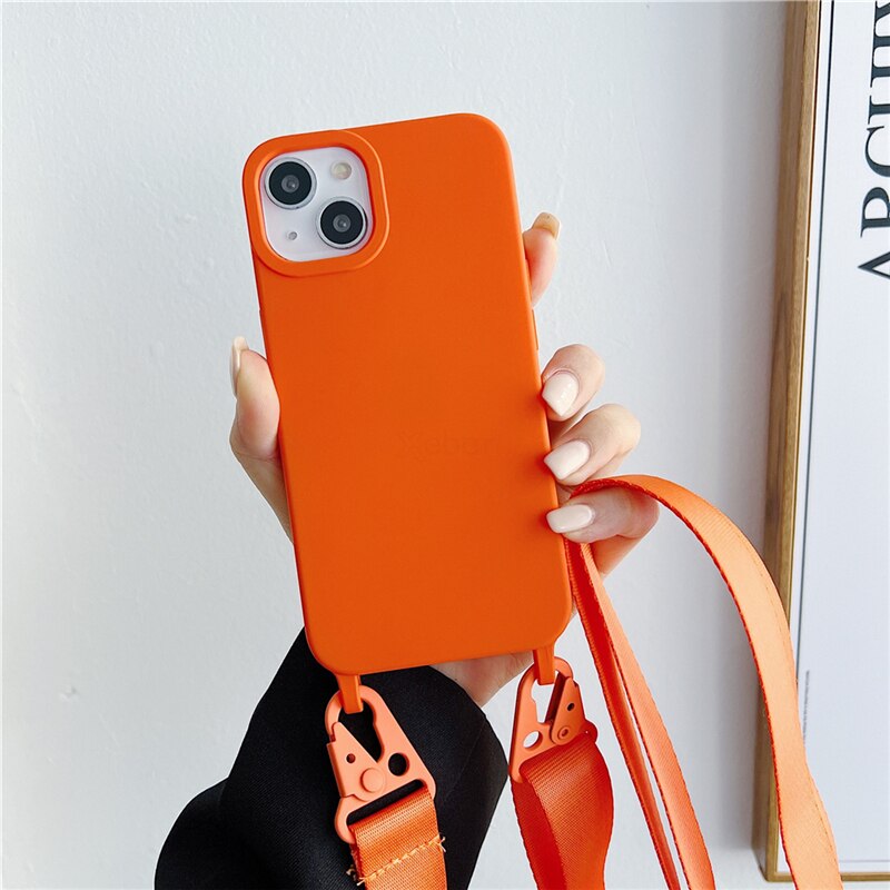 Crossbody iPhone Hülle mit abnehmbaren Band in orange