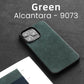 Luxus iPhone Hülle aus Italienischem Alcantara in grün