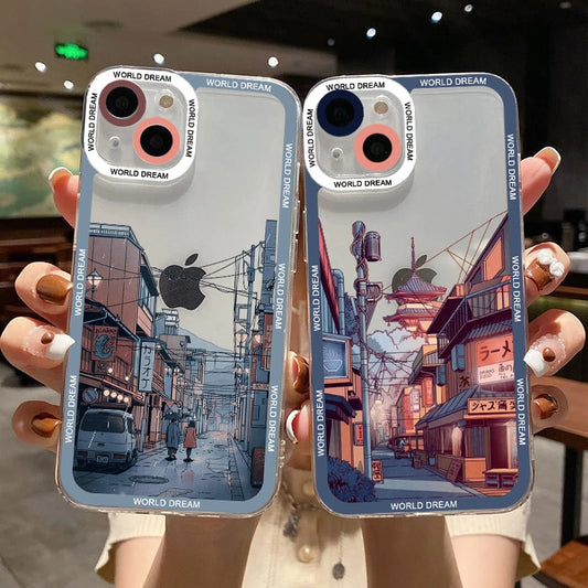 Kunst iPhone Hülle japanische Gassen als Anime Design